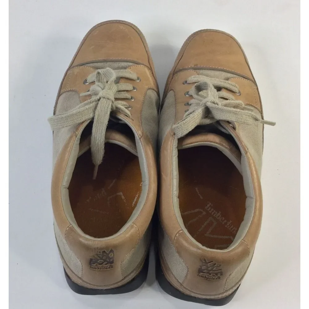 Timberland Shoes Size 12 Leather & Canvas Casual‎ Mens Medium Tan Caramel